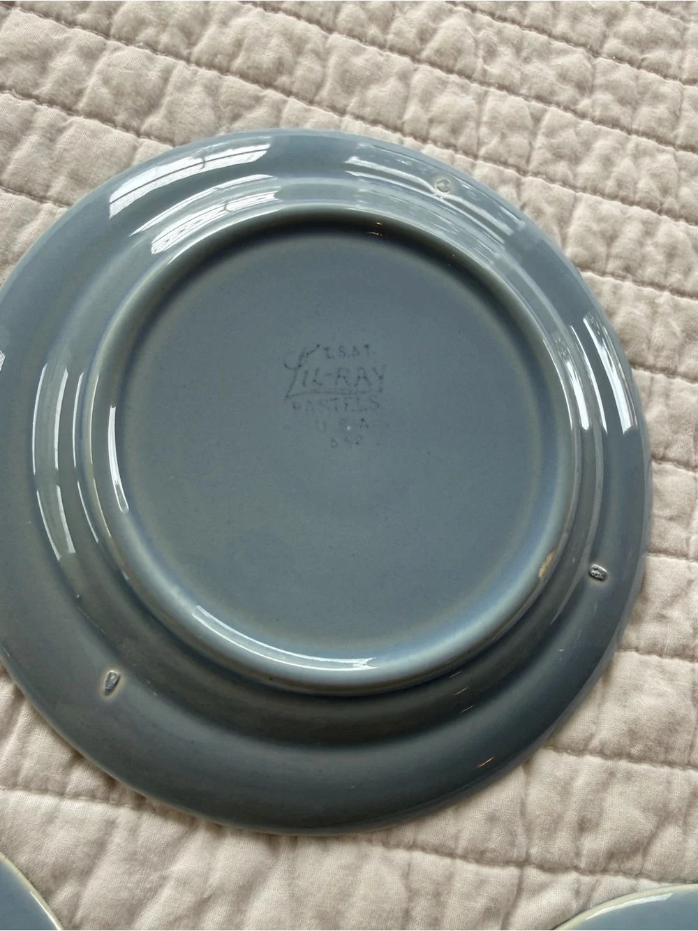 Vintage Lu-Ray Pastels Blue Plates Salad Bread Dessert - 6-3/8” Spring Easter